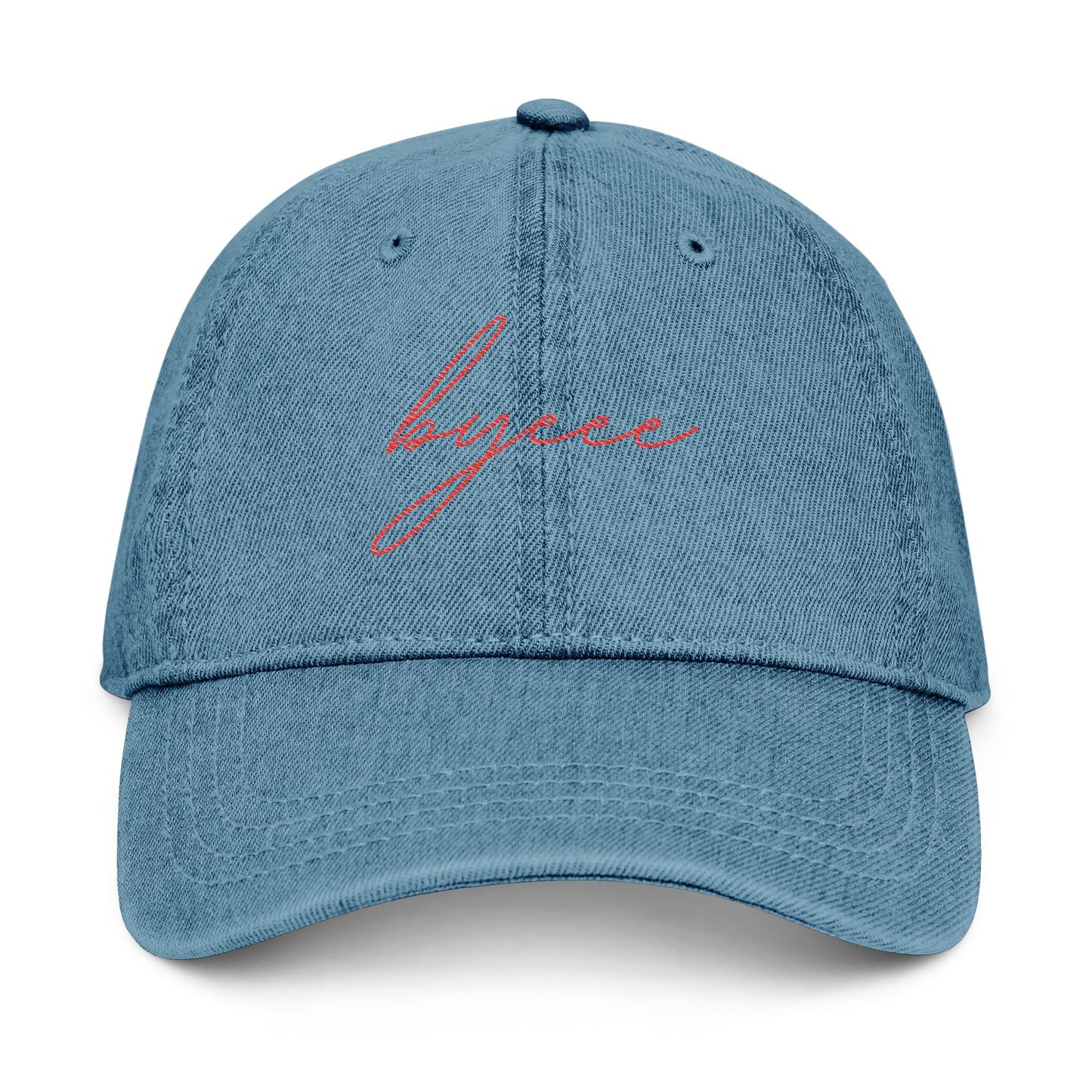"Byeee" Stylish Denim Cap Embroidered 3 Color Options - Trendy Casual Wear for Everyday Style