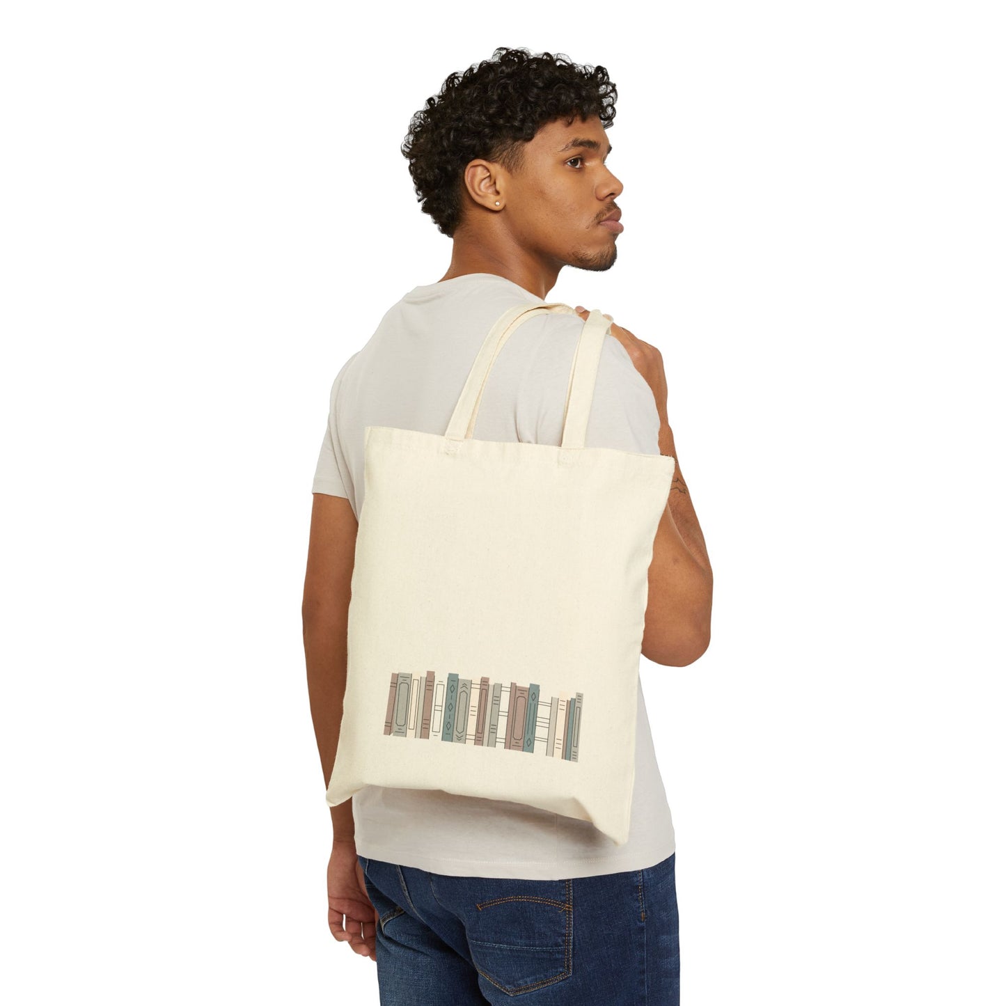"Book Skyline" Neutral Cotton Canvas Tote Bag "The Book Edit"