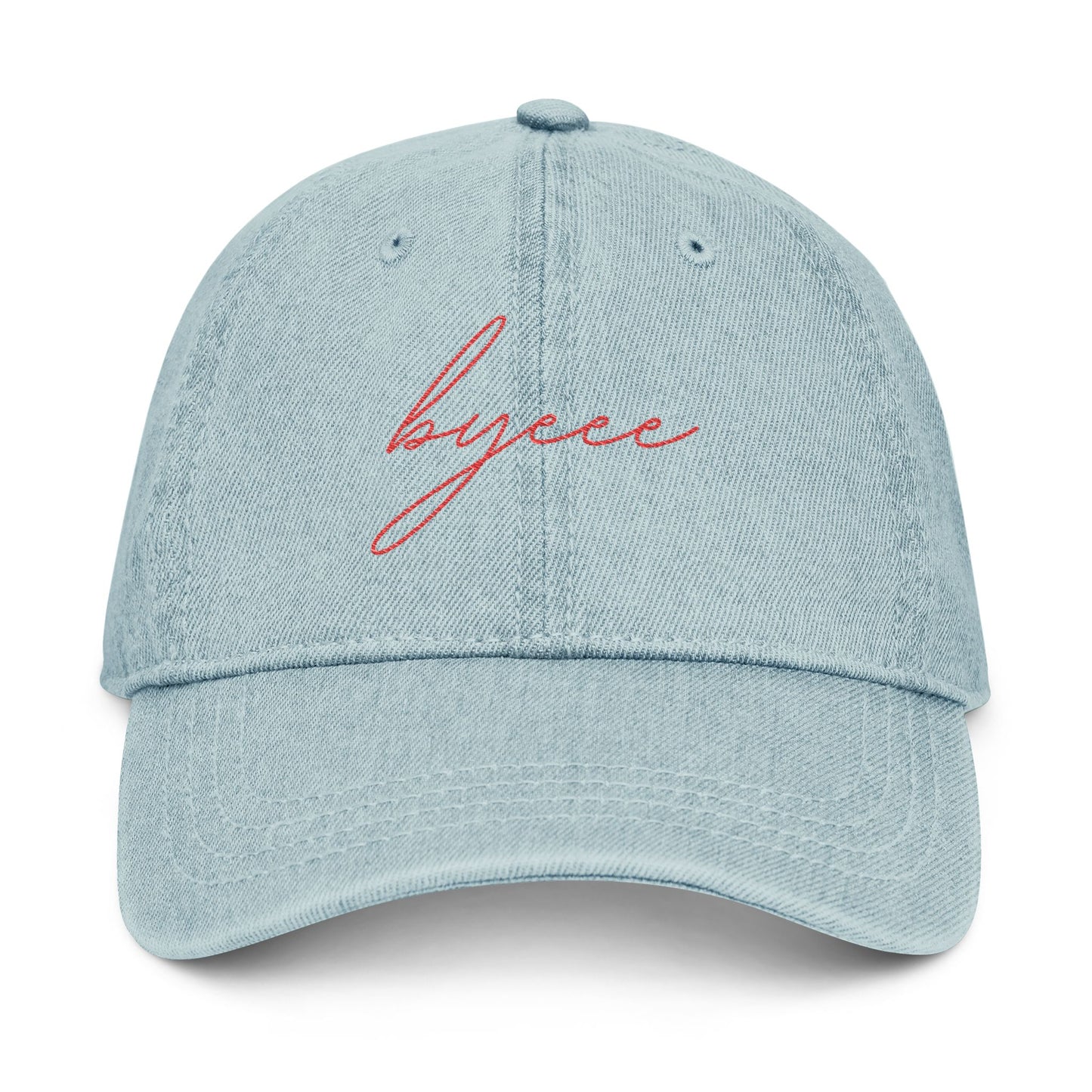 "Byeee" Stylish Denim Cap Embroidered 3 Color Options - Trendy Casual Wear for Everyday Style