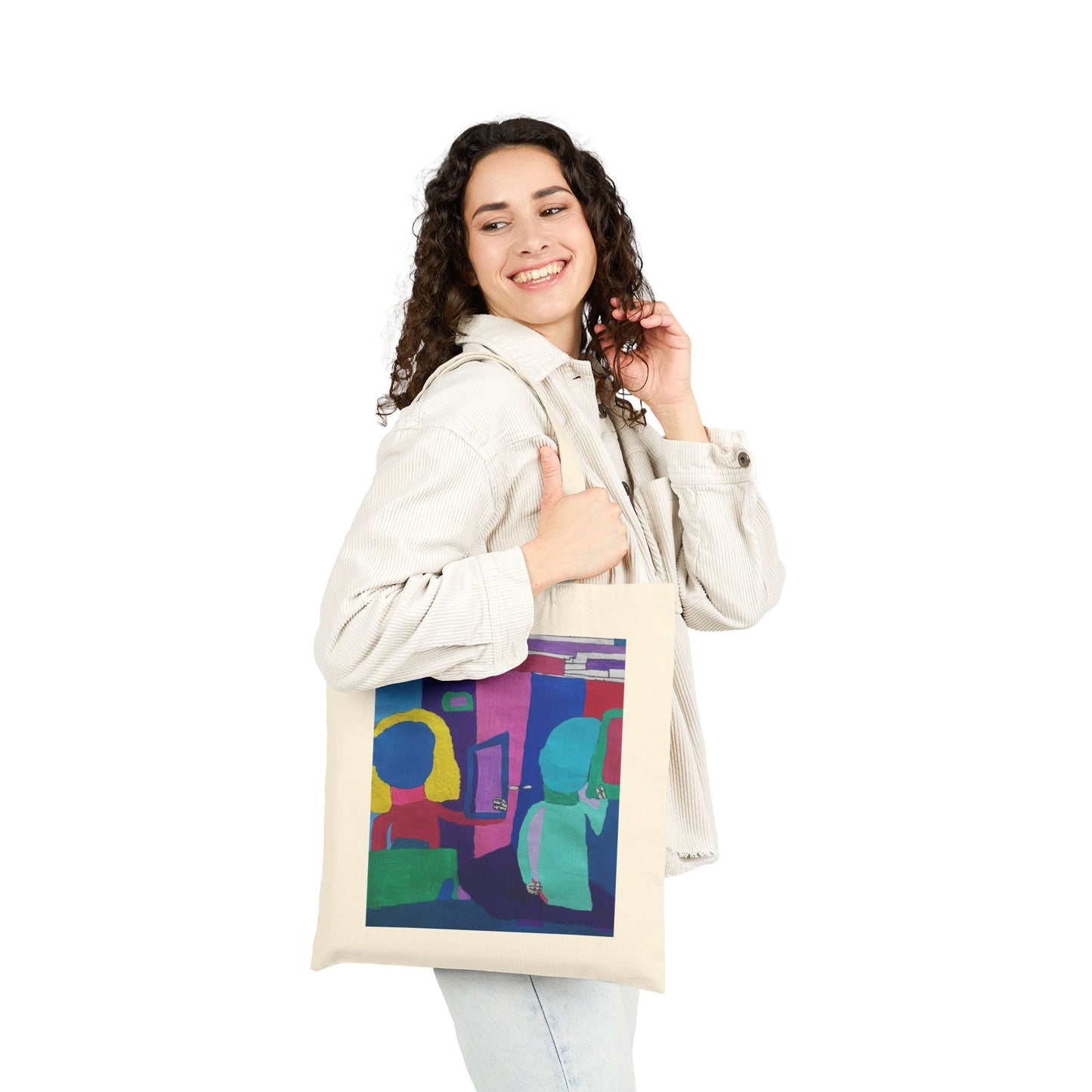 "Mirrors" Colorful Abstract Art Tote Bag - Eco-Friendly Canvas Everyday Carry-All - The Jasmine Collection