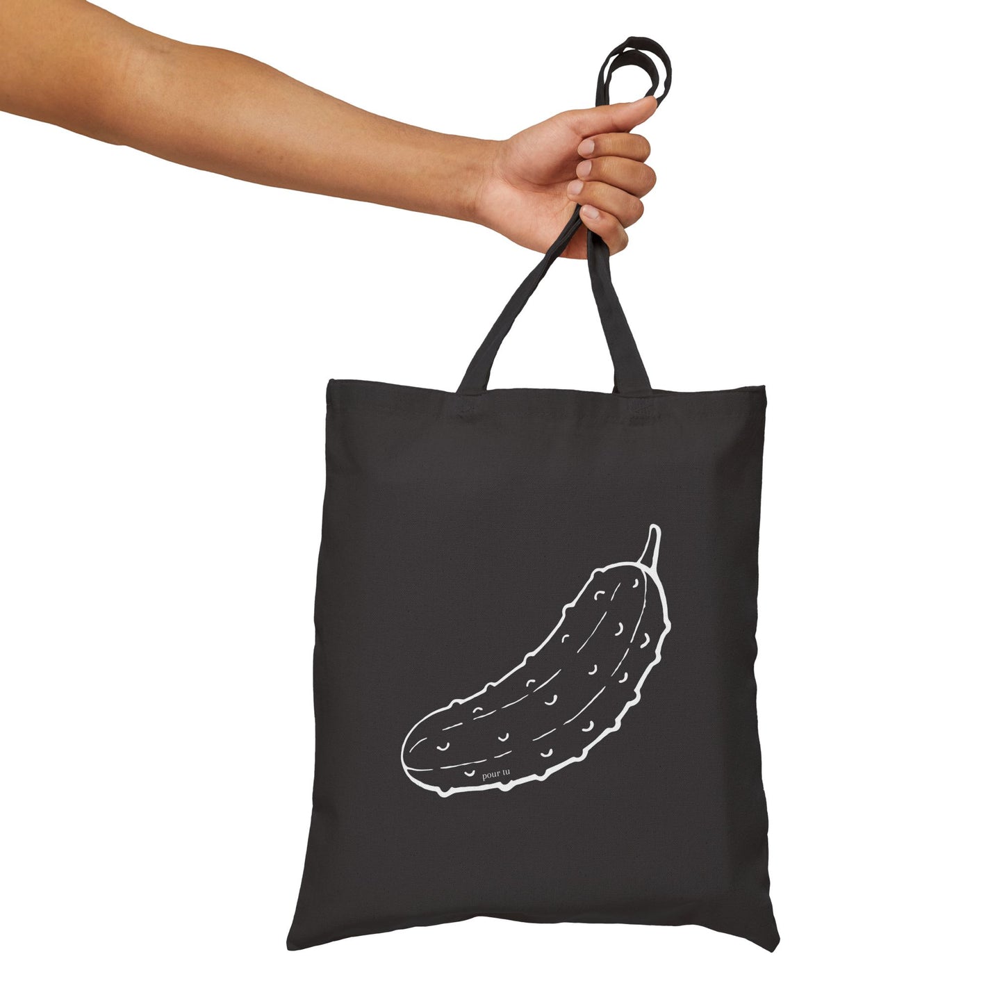 "Pickle" Black Cotton Canvas Bag