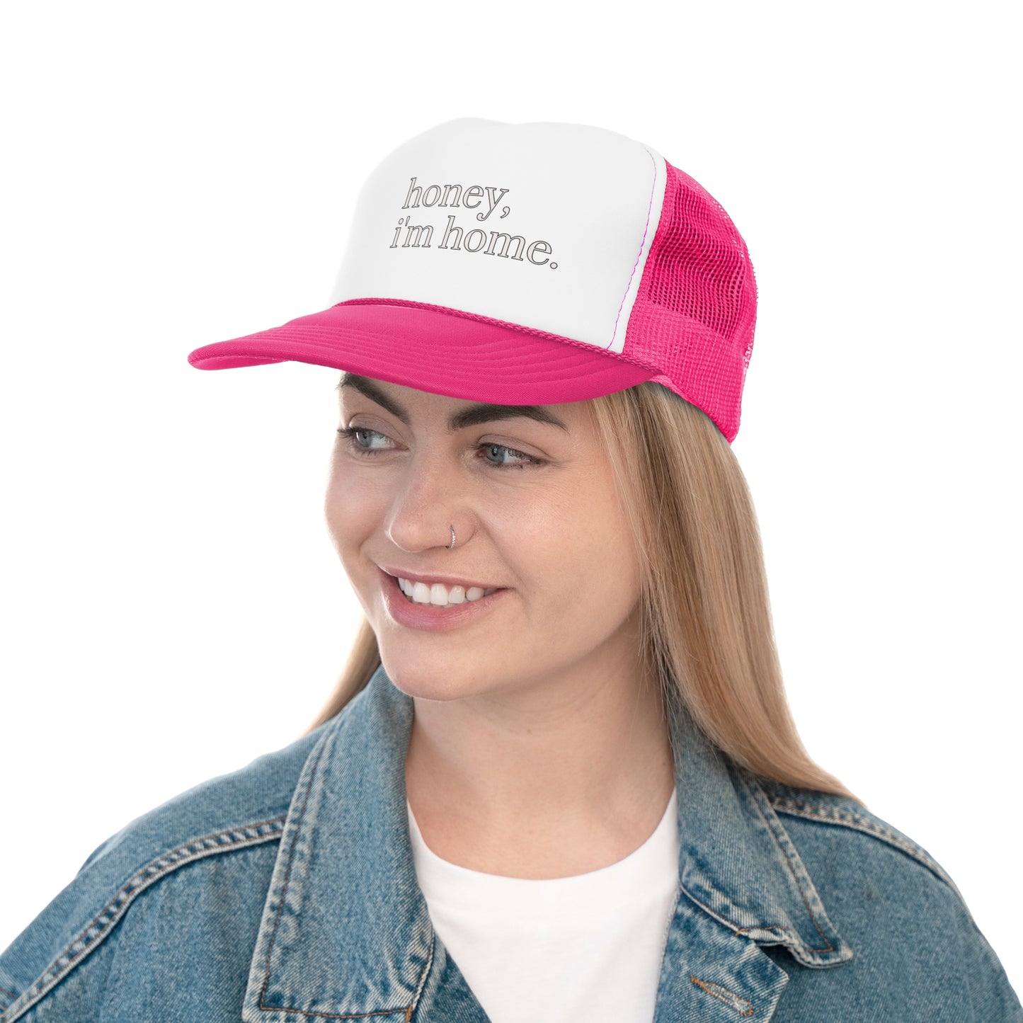 'honey, i'm home.' Trucker Cap | 7 Color Options | Perfect for Casual Outings, Summer Days, Gifts, Outdoor Events, Trendy Accessories