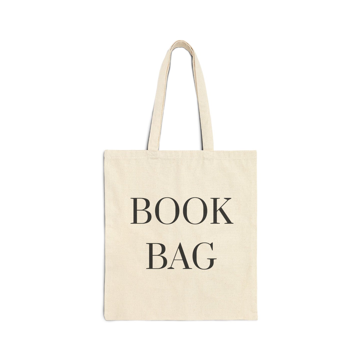 "Book Bag" Cotton Canvas Tote Black Font