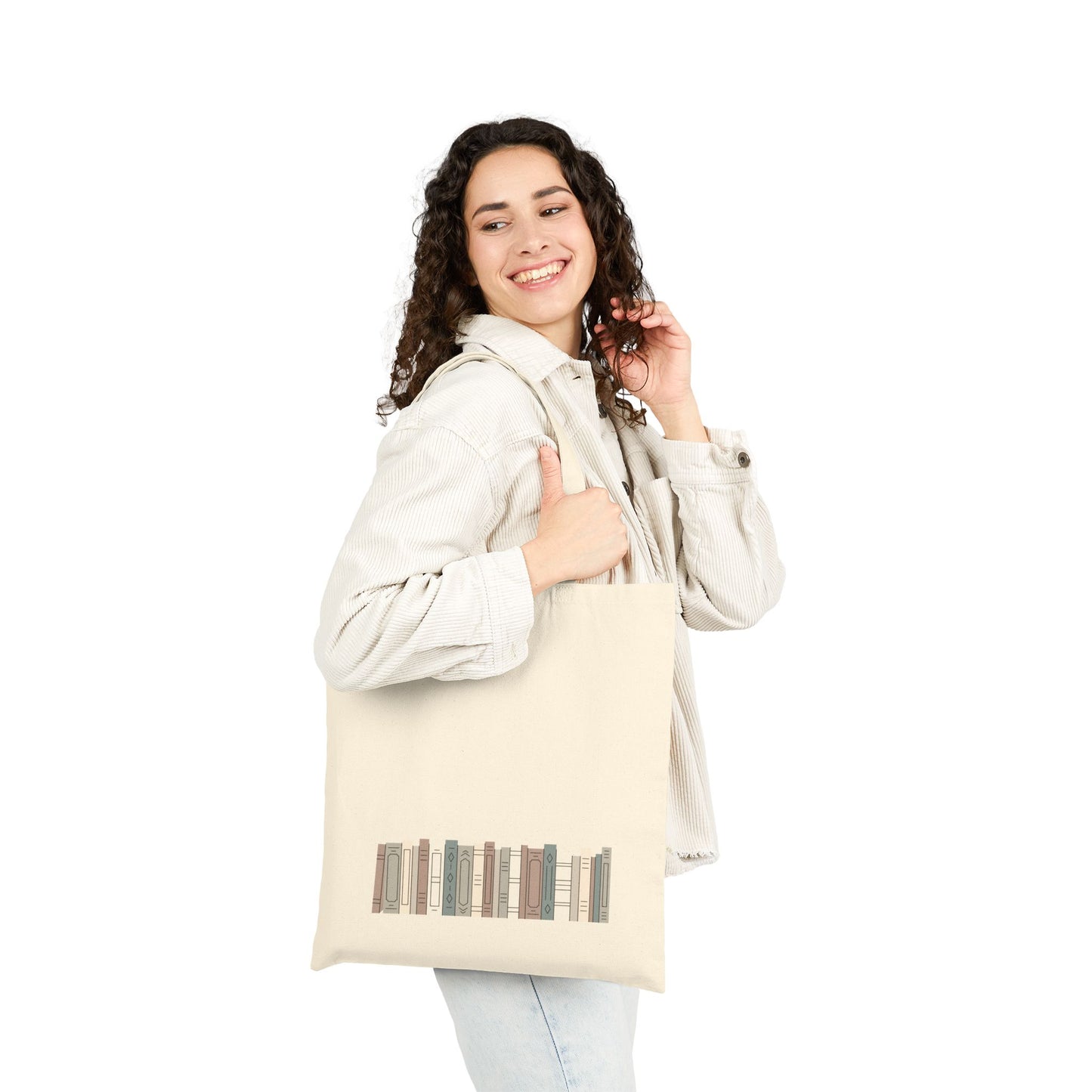 "Book Skyline" Neutral Cotton Canvas Tote Bag "The Book Edit"