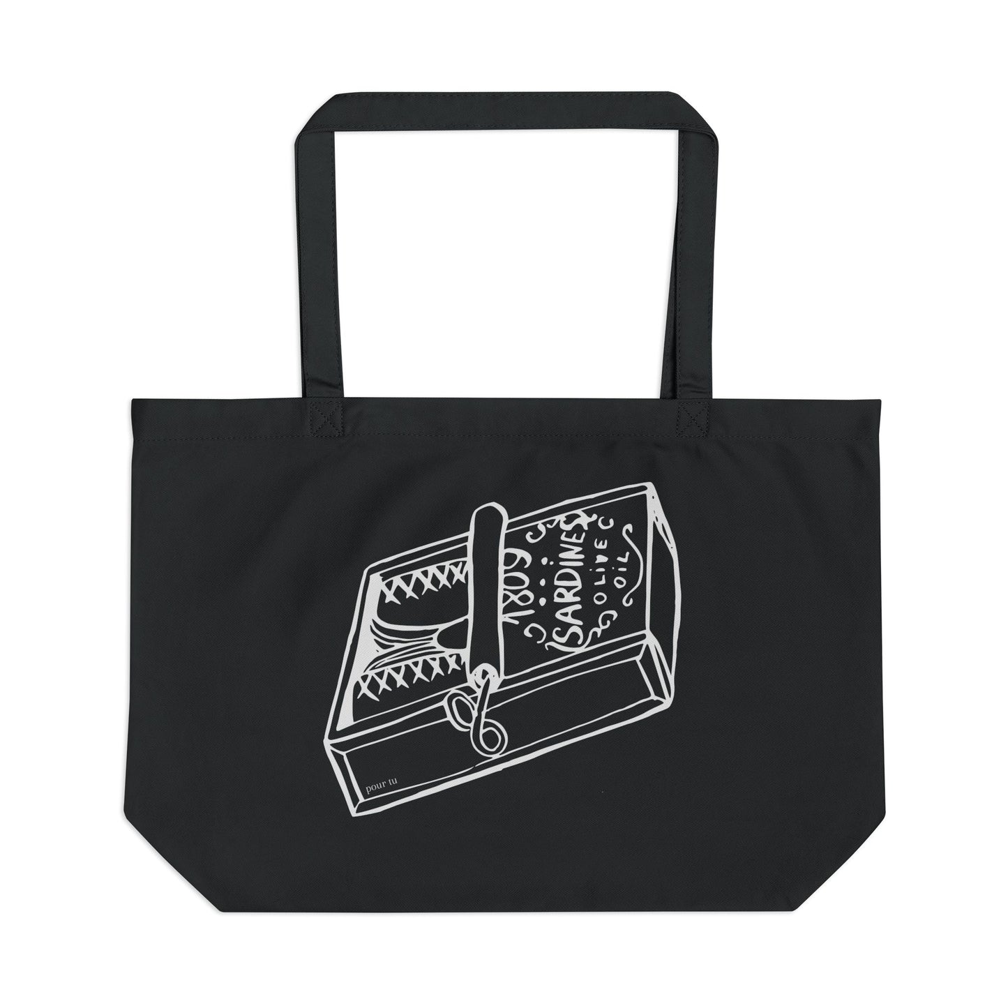 "Sardine" Large Eco Tote Black