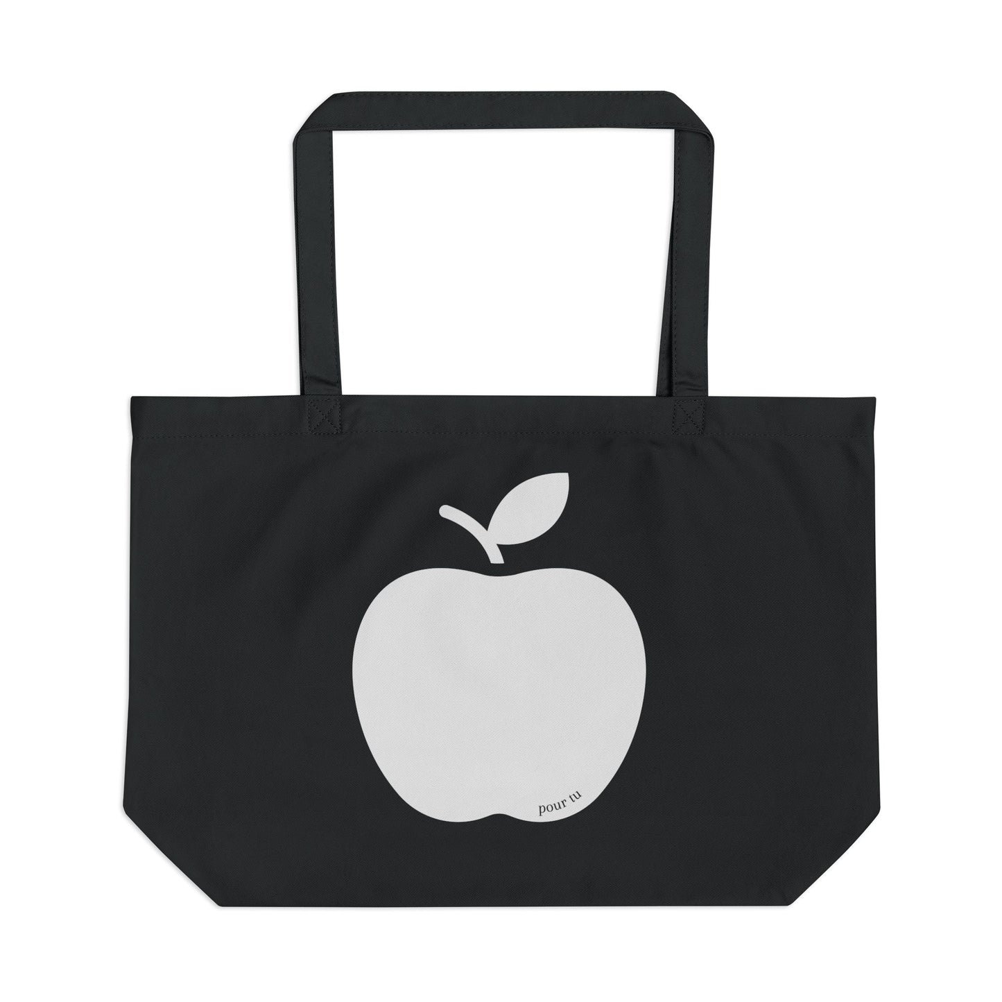 "Apple" Large Eco Tote Black