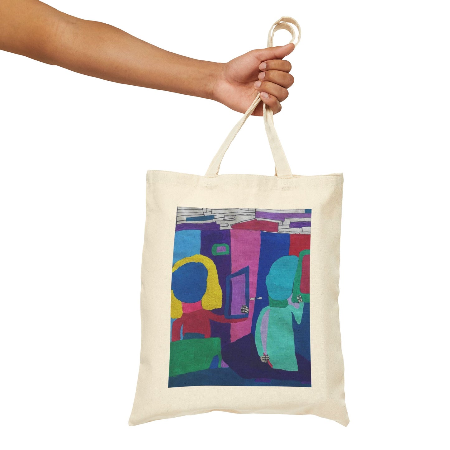 "Mirrors" Colorful Abstract Art Tote Bag - Eco-Friendly Canvas Everyday Carry-All - The Jasmine Collection
