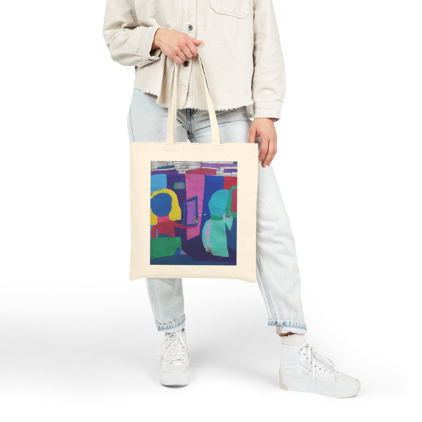 "Mirrors" Colorful Abstract Art Tote Bag - Eco-Friendly Canvas Everyday Carry-All - The Jasmine Collection