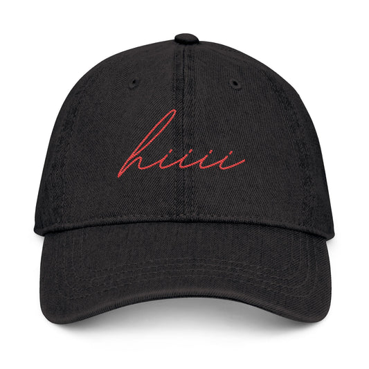 "Hiiii" Embroidered Denim Hat in 3 Color Options - Casual Everyday Accessory