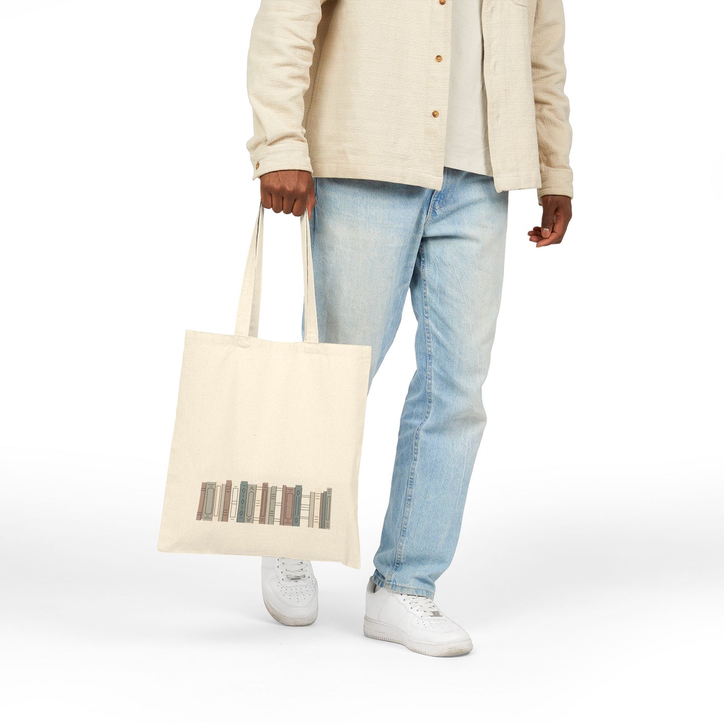 "Book Skyline" Neutral Cotton Canvas Tote Bag "The Book Edit"