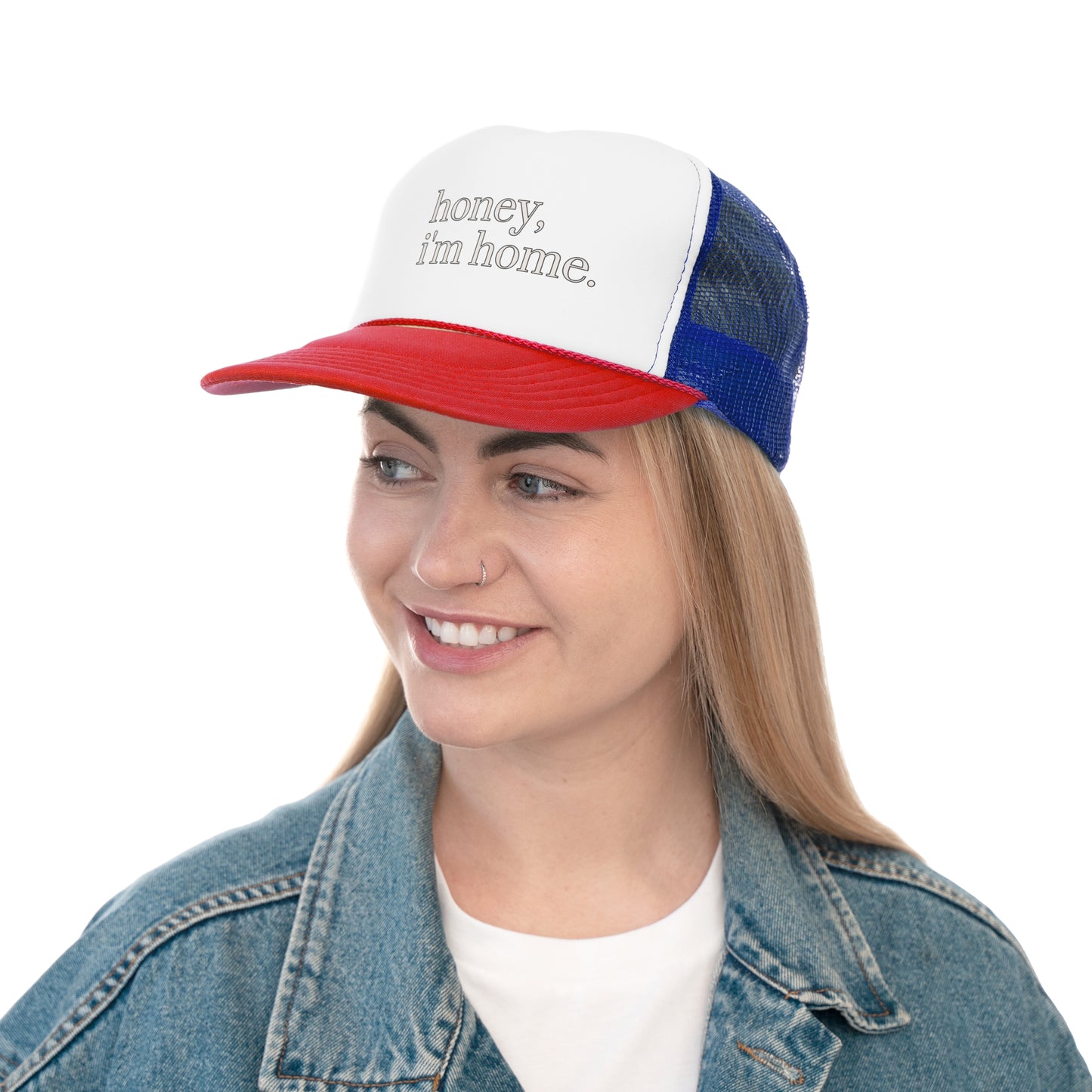 'honey, i'm home.' Trucker Cap | 7 Color Options | Perfect for Casual Outings, Summer Days, Gifts, Outdoor Events, Trendy Accessories