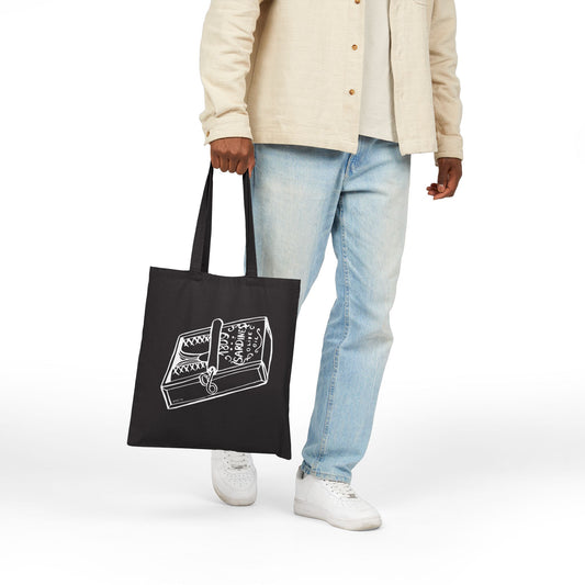 "Sardines" Black Cotton Canvas Bag