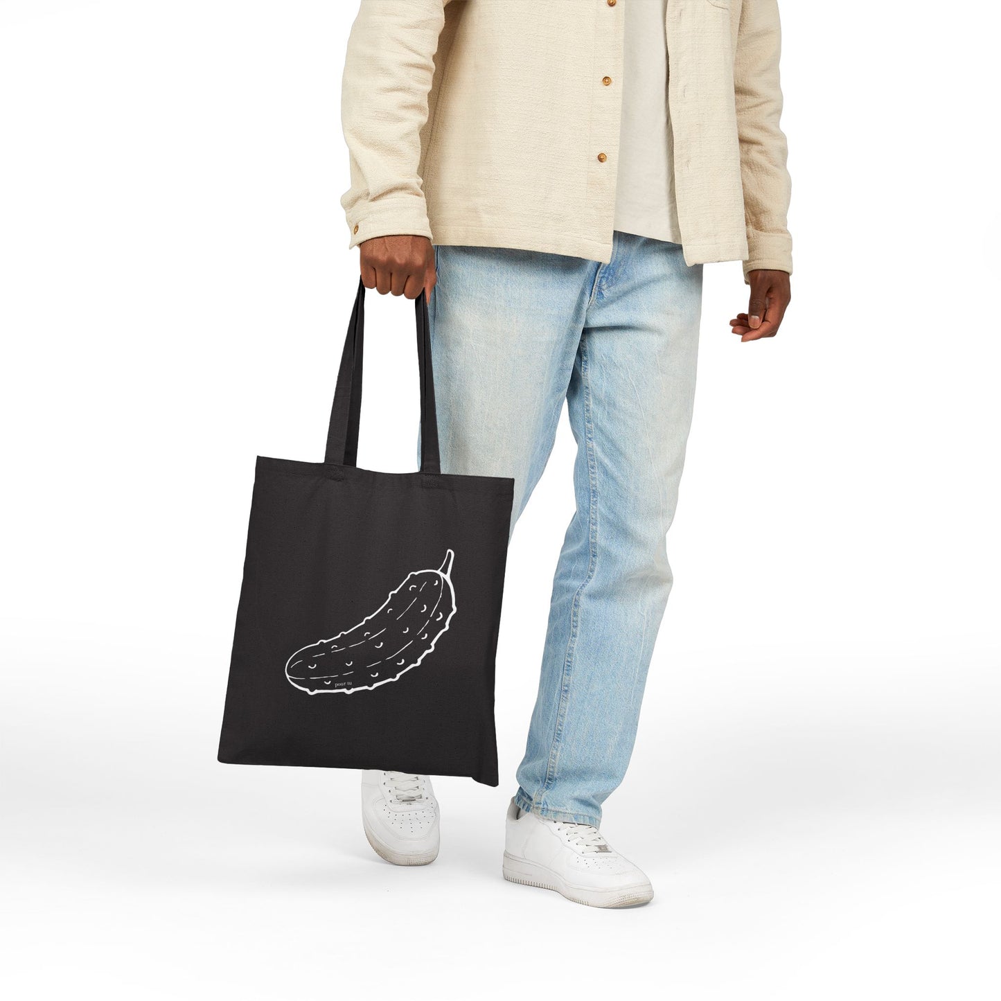 "Pickle" Black Cotton Canvas Bag
