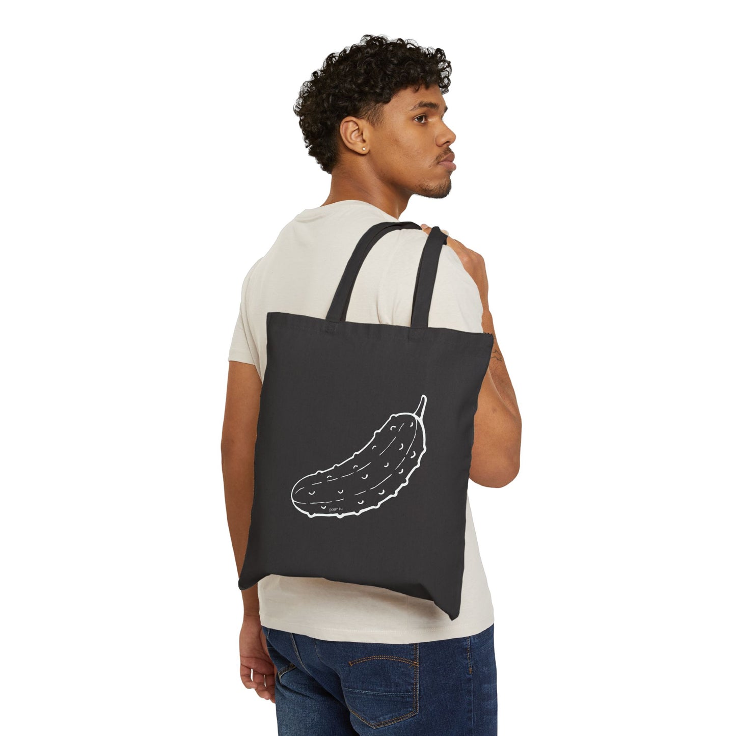 "Pickle" Black Cotton Canvas Bag