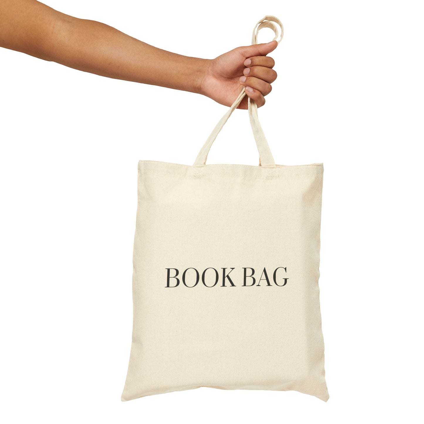 "Book Bag" Canvas Tote Bag in Black font - Book Bag, Reusable Shopping Tote, Eco-Friendly Gift, Library Accessory, Everyday Carry All
