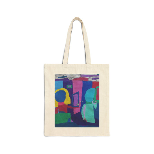 "Mirrors" Colorful Abstract Art Tote Bag - Eco-Friendly Canvas Everyday Carry-All - The Jasmine Collection