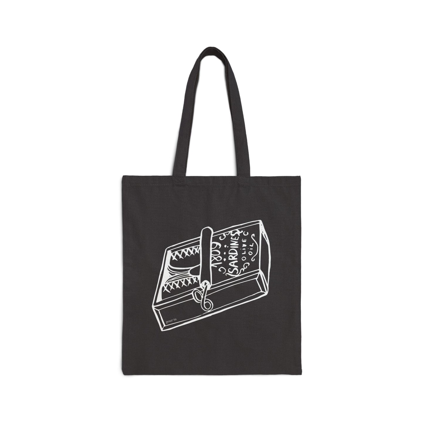 "Sardines" Black Cotton Canvas Bag