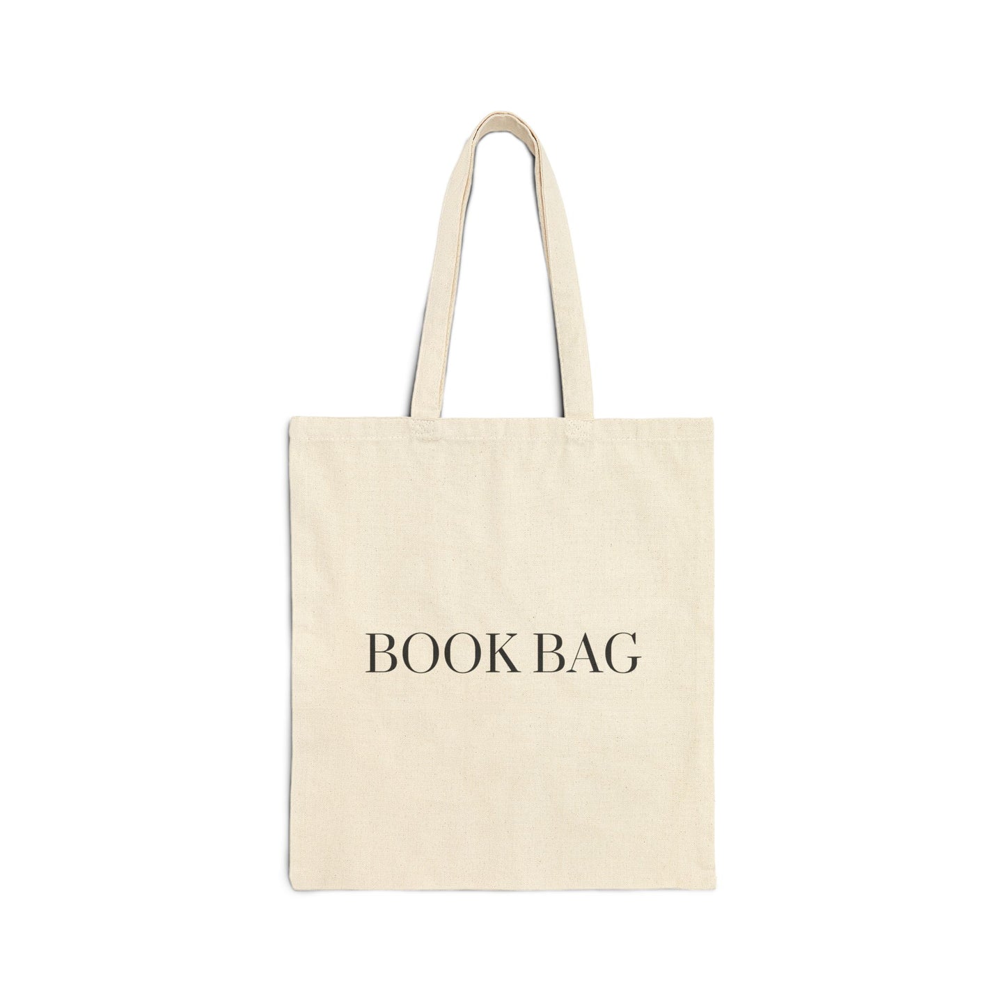 "Book Bag" Canvas Tote Bag in Black font - Book Bag, Reusable Shopping Tote, Eco-Friendly Gift, Library Accessory, Everyday Carry All