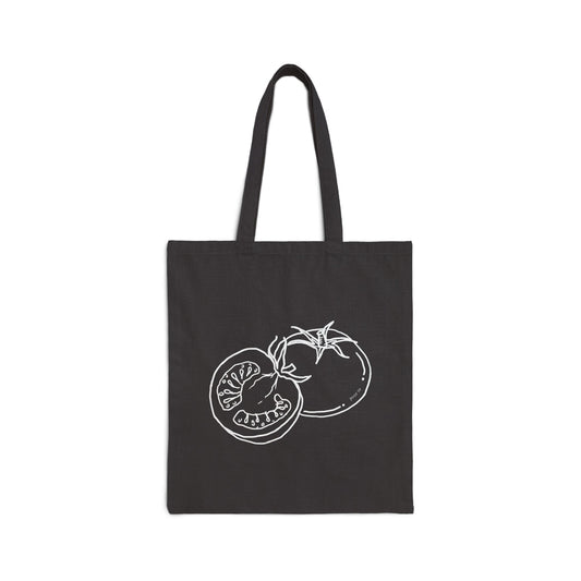 "Tomato" Black Cotton Canvas Bag