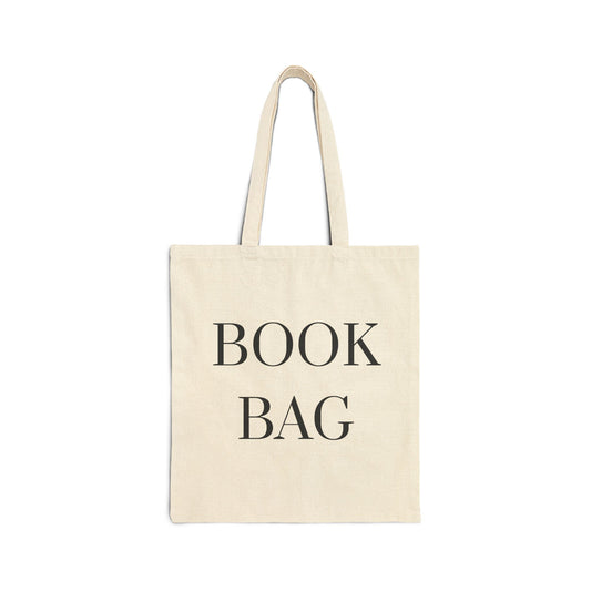 "Book Bag" Cotton Canvas Tote Black Font