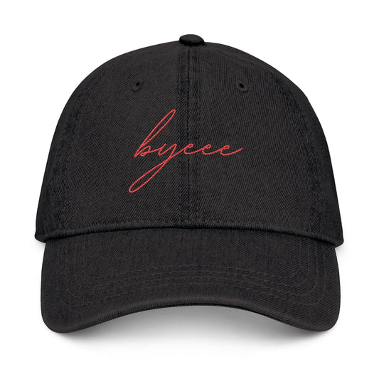 "Byeee" Stylish Denim Cap Embroidered 3 Color Options - Trendy Casual Wear for Everyday Style
