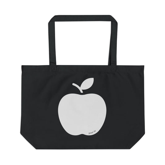 "Apple" Large Eco Tote Black