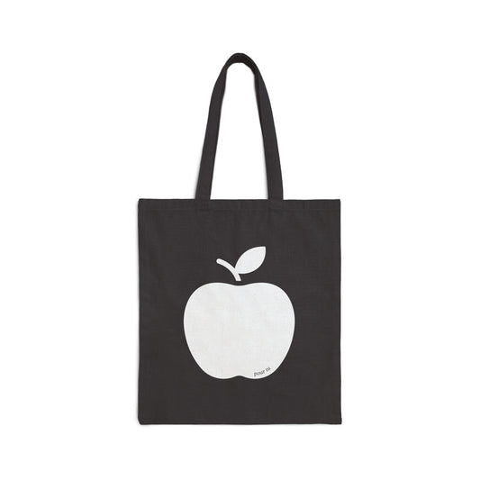 Cotton Canvas Bag "Apple" The Grocery Tote Black